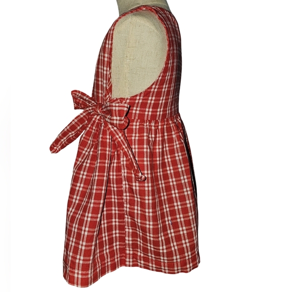 Vintage OshKosh B’gosh Red Gingham Plaid Wrap Dress Embroidered USA Sz 2T - Picture 4 of 16
